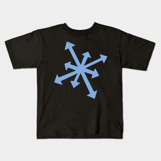 Large Snowflake Digital Illustration in Blue Kids T-Shirt by Angel Dawn Design